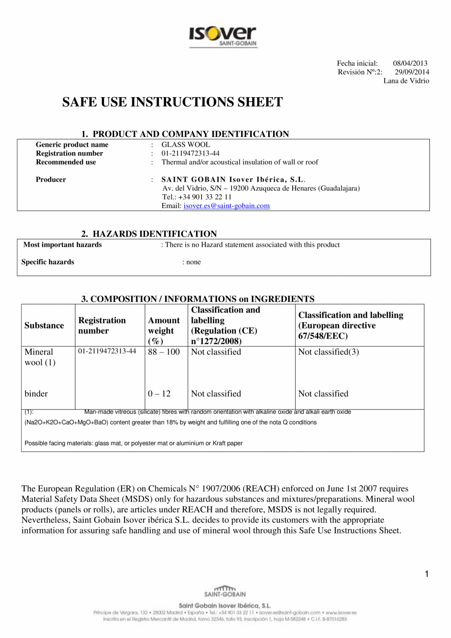 Pagina 1-Instructiuni de utilizare si securitate pentru vata minerala de sticla ISOVER Climaver A2 Neto,...