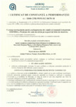 Certificat de constanta a performantei pentru vata minerala de sticla ISOVER - Ventiroll
