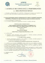 Certificat de constanta a performantei pentru vata minerala de sticla ISOVER