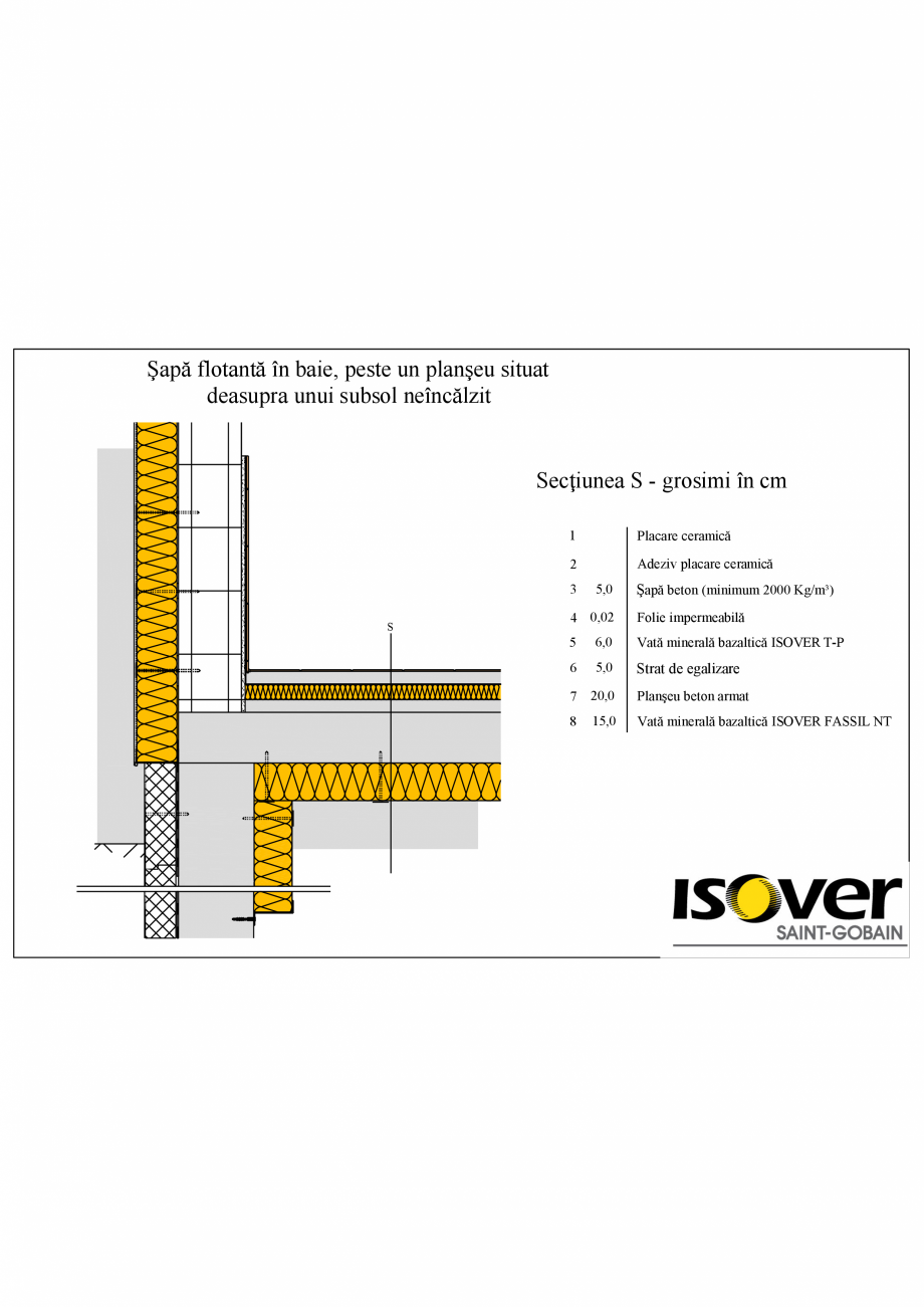 Pagina 1-CAD-PDF Sapa flotanta in baie, peste un planseu situat deasupra unui subsol neincalzit ISOVER...