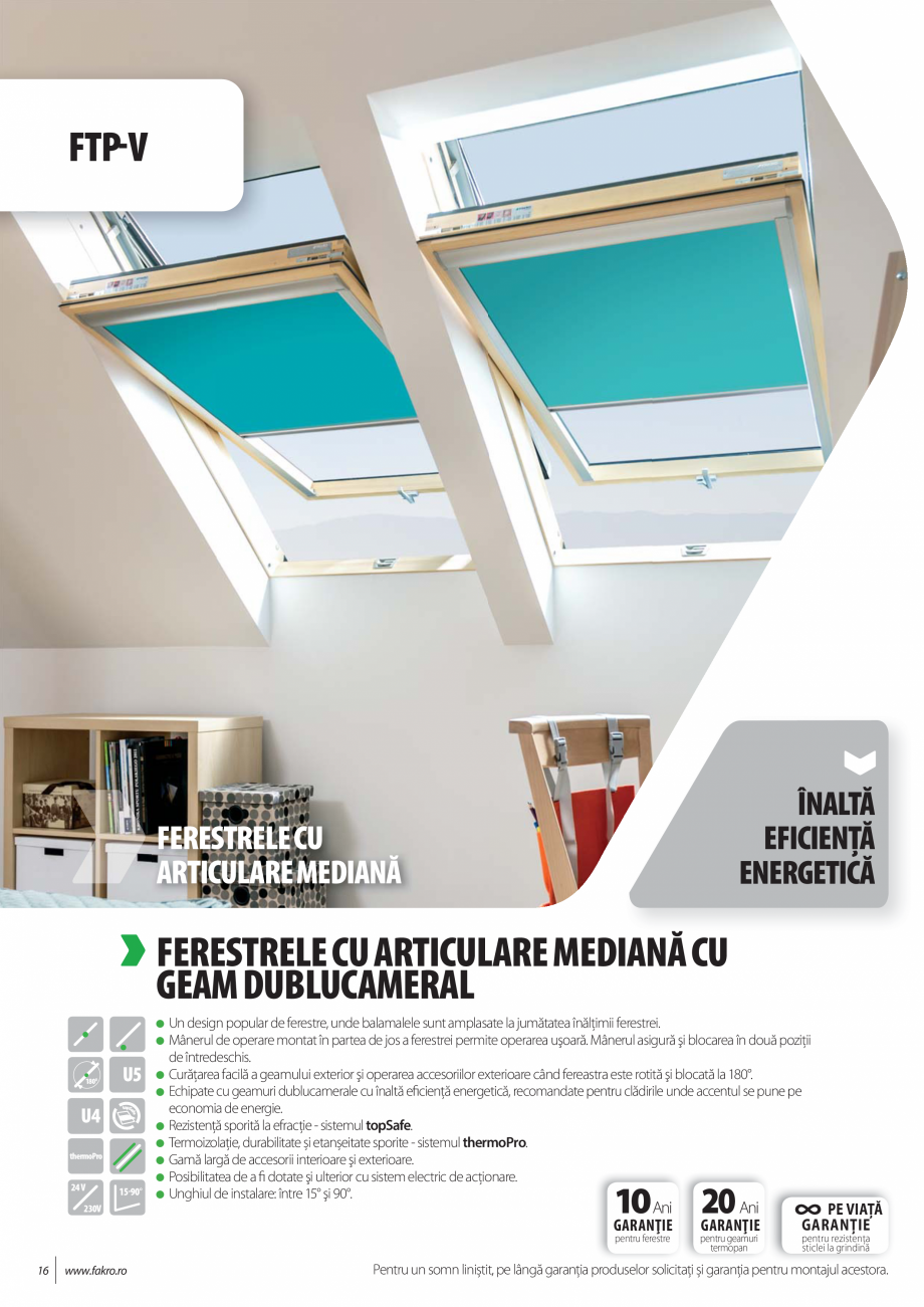 Pagina 15-Lista de preturi ferestre de mansarda FAKRO Catalog, brosura Romana ru rezistenţa
sticlei la...