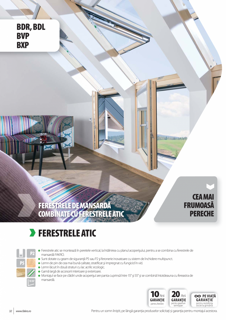 Pagina 32-Lista de preturi ferestre de mansarda FAKRO Catalog, brosura Romana 
calitate, stratiﬁcat şi...