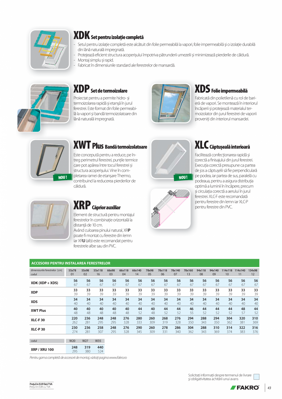 Pagina 43-Lista de preturi ferestre de mansarda FAKRO Catalog, brosura Romana re.
Unghiul de instalare: între...
