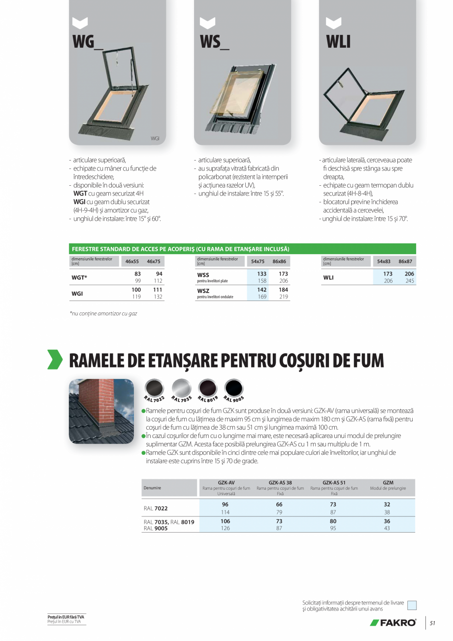 Pagina 51-Lista de preturi ferestre de mansarda FAKRO Catalog, brosura Romana  mediană, dotate din...