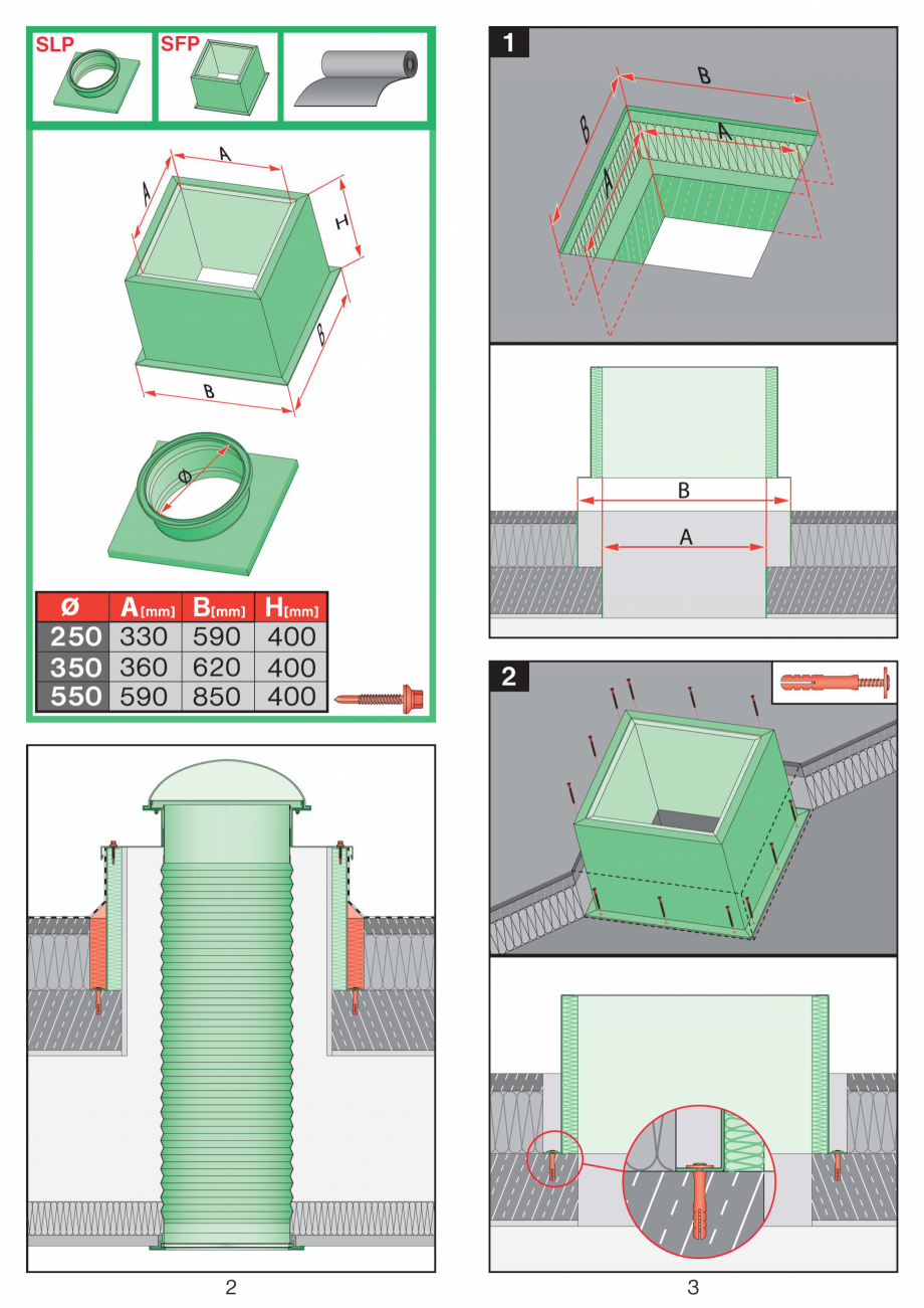 Pagina 2-Instructiuni montaj pentru tunele de lumina  FAKRO SRT Instructiuni montaj, utilizare Romana 