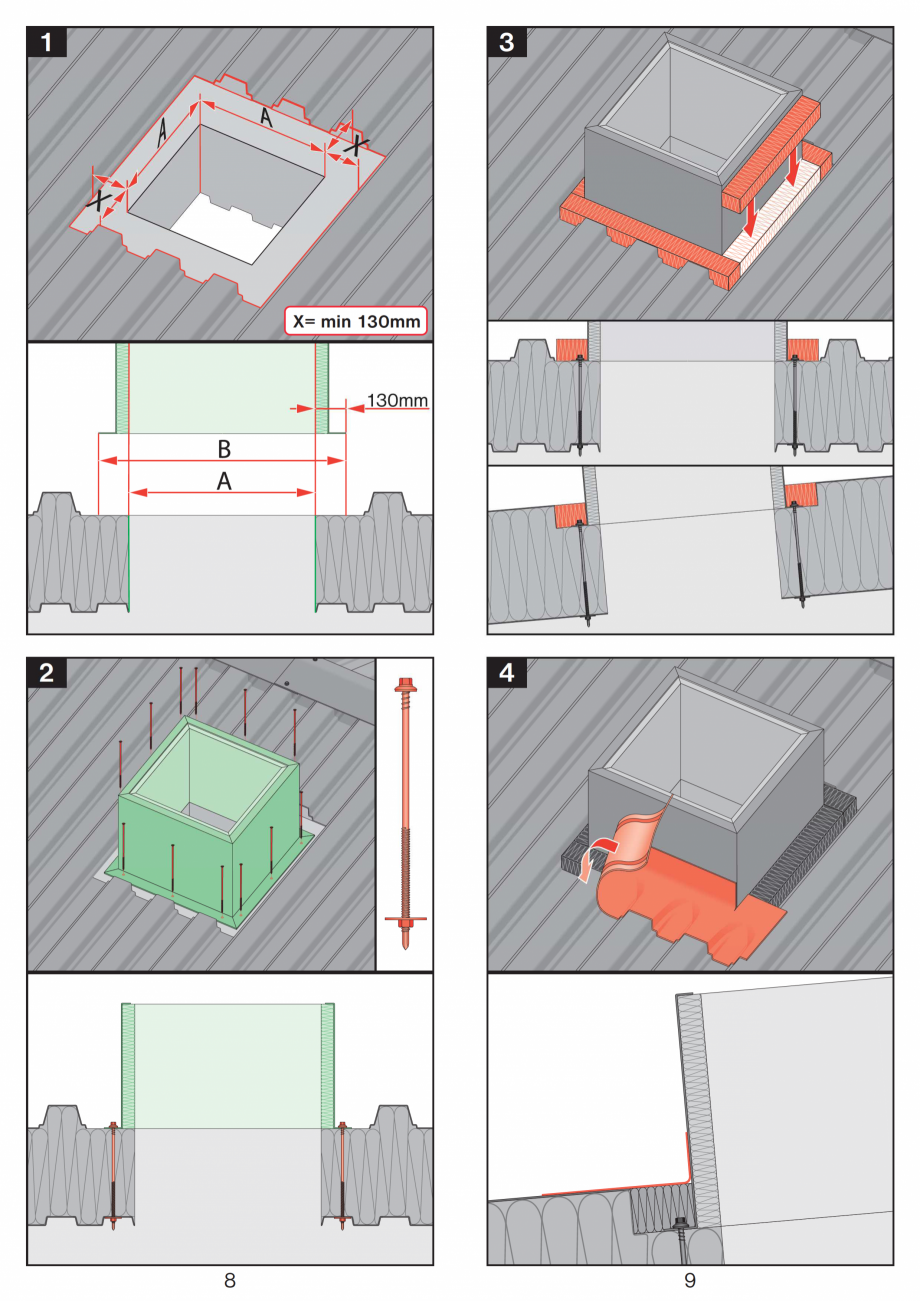 Pagina 5-Instructiuni montaj pentru tunele de lumina  FAKRO SRT Instructiuni montaj, utilizare Romana 