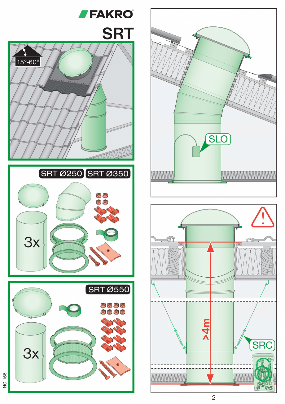 Pagina 1 - Instructiuni montaj pentru tunele de lumina - diametre 250,350,550 mm FAKRO SRT...