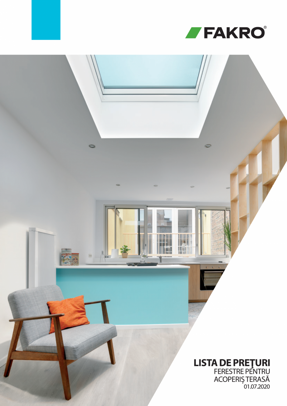 Pagina 1-Lista de preturi ferestre pentru acoperis terasa FAKRO Catalog, brosura Romana FERESTRELE FAKRO...