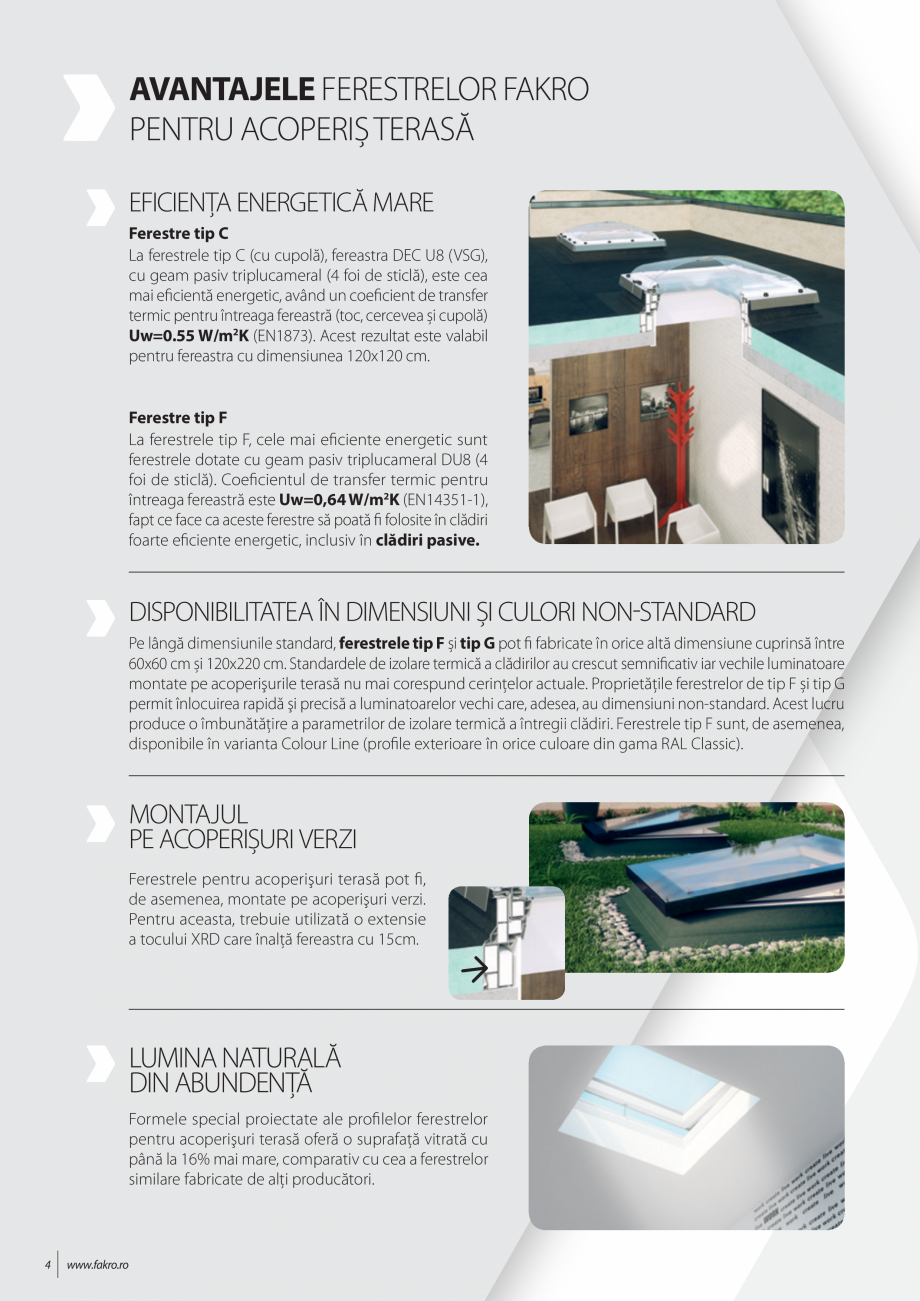 Pagina 4-Lista de preturi ferestre pentru acoperis terasa FAKRO Catalog, brosura Romana ntru aceasta, trebuie...