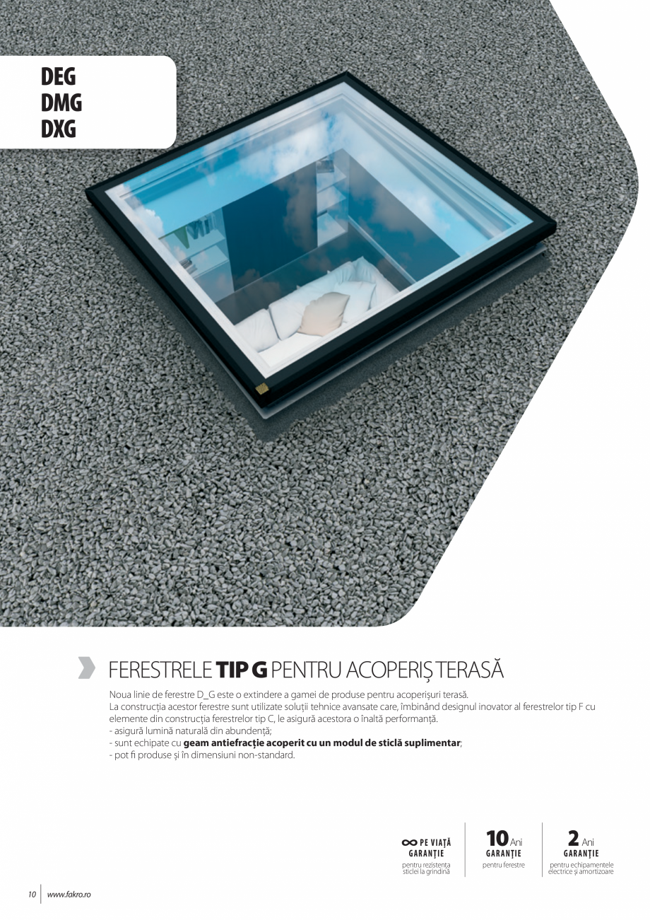 Pagina 10-Lista de preturi ferestre pentru acoperis terasa FAKRO Catalog, brosura Romana F
DU6
deschidere...