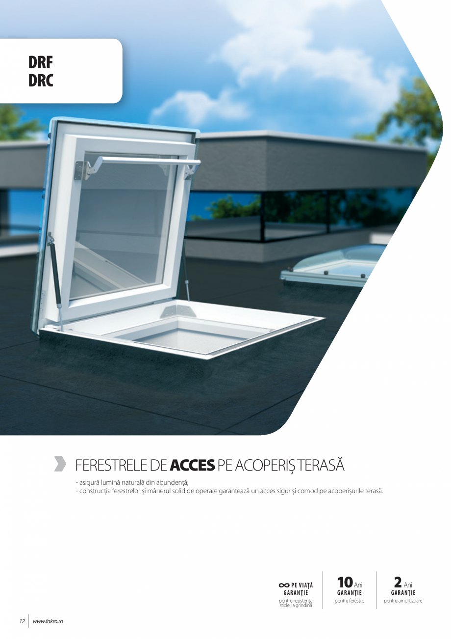 Pagina 12-Lista de preturi ferestre pentru acoperis terasa FAKRO Catalog, brosura Romana e alţi producători....