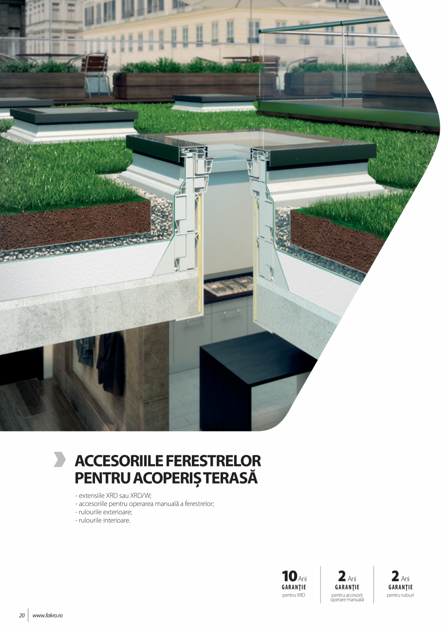 Pagina 20-Lista de preturi ferestre pentru acoperis terasa FAKRO Catalog, brosura Romana  protejând...