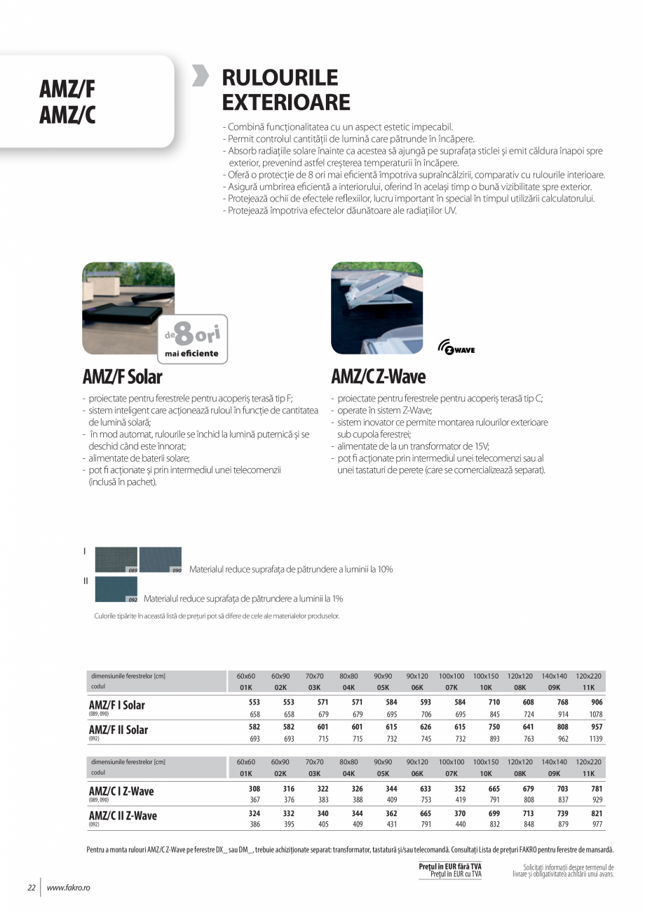 Pagina 22-Lista de preturi ferestre pentru acoperis terasa FAKRO Catalog, brosura Romana RC-C
P2
ferestre de...