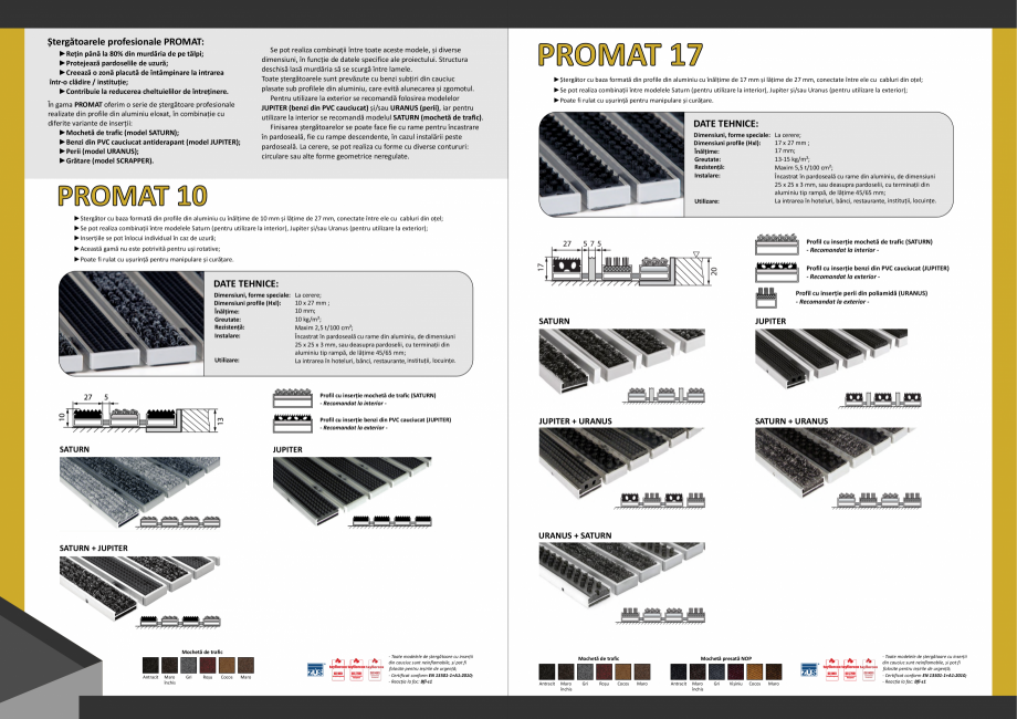Pagina 2-Stergatoare profesionale PROMAT 10, 17, 22, DECOMAT, SCRAPER, ASTOR, CAT, FAN Catalog, brosura...