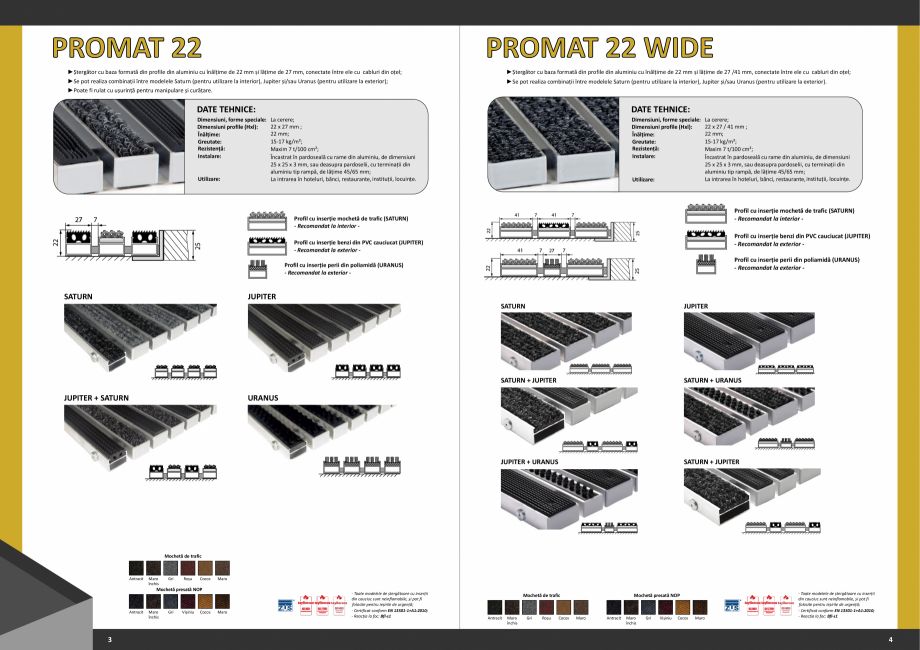 Pagina 3-Stergatoare profesionale PROMAT 10, 17, 22, DECOMAT, SCRAPER, ASTOR, CAT, FAN Catalog, brosura...