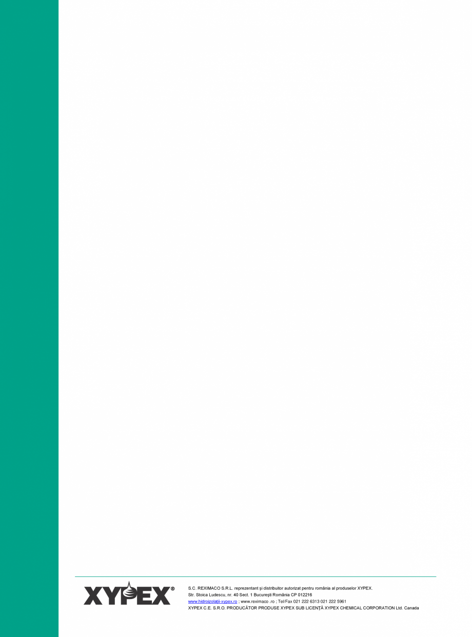 Pagina 4-Tratament chimic pentru impermeabilizarea si protectia betonului si a otelului XYPEX XYPEX MODIFIED ...