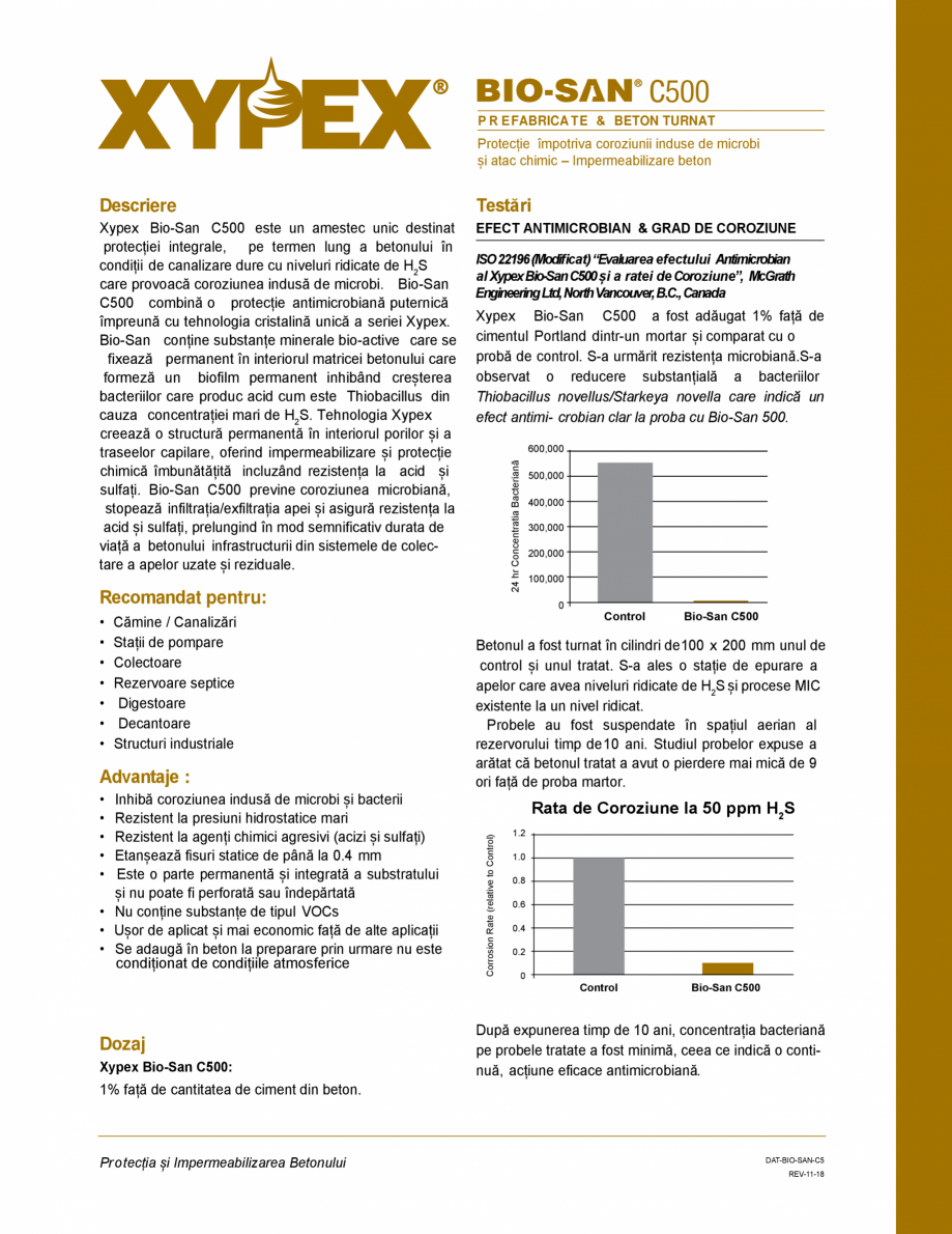 Pagina 1-Protectie impotriva coroziunii induse de microbi și atac chimic - Impermeabilizare beton XYPEX...
