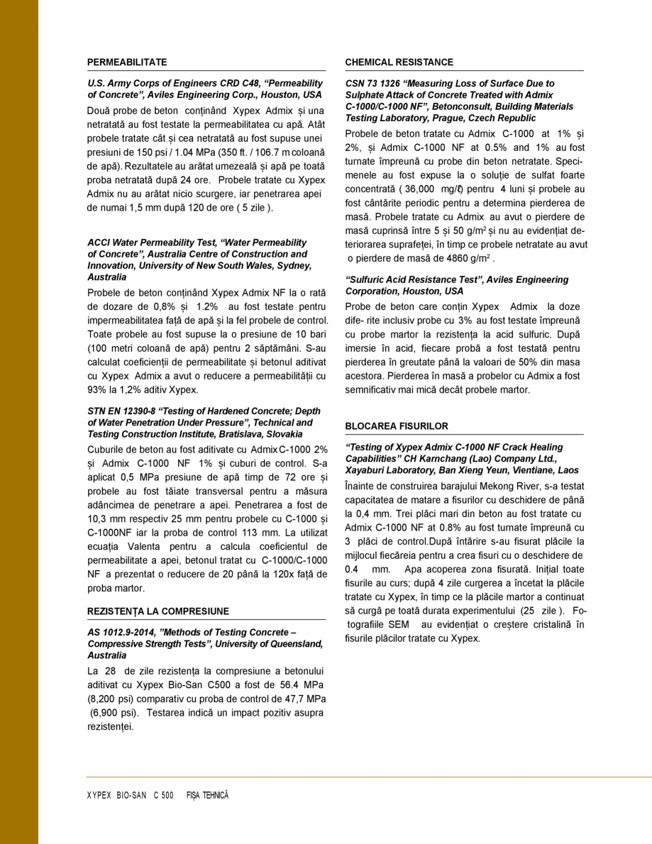 Pagina 2-Protectie impotriva coroziunii induse de microbi și atac chimic - Impermeabilizare beton XYPEX...