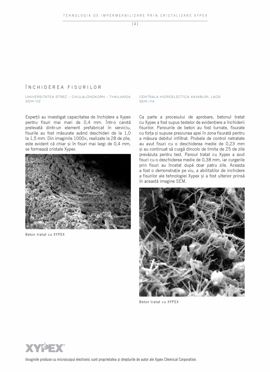 Pagina 6-Tehnologia de impermeabilizare prin cristalizare - XYPEX XYPEX Catalog, brosura Romana oncentrate,...