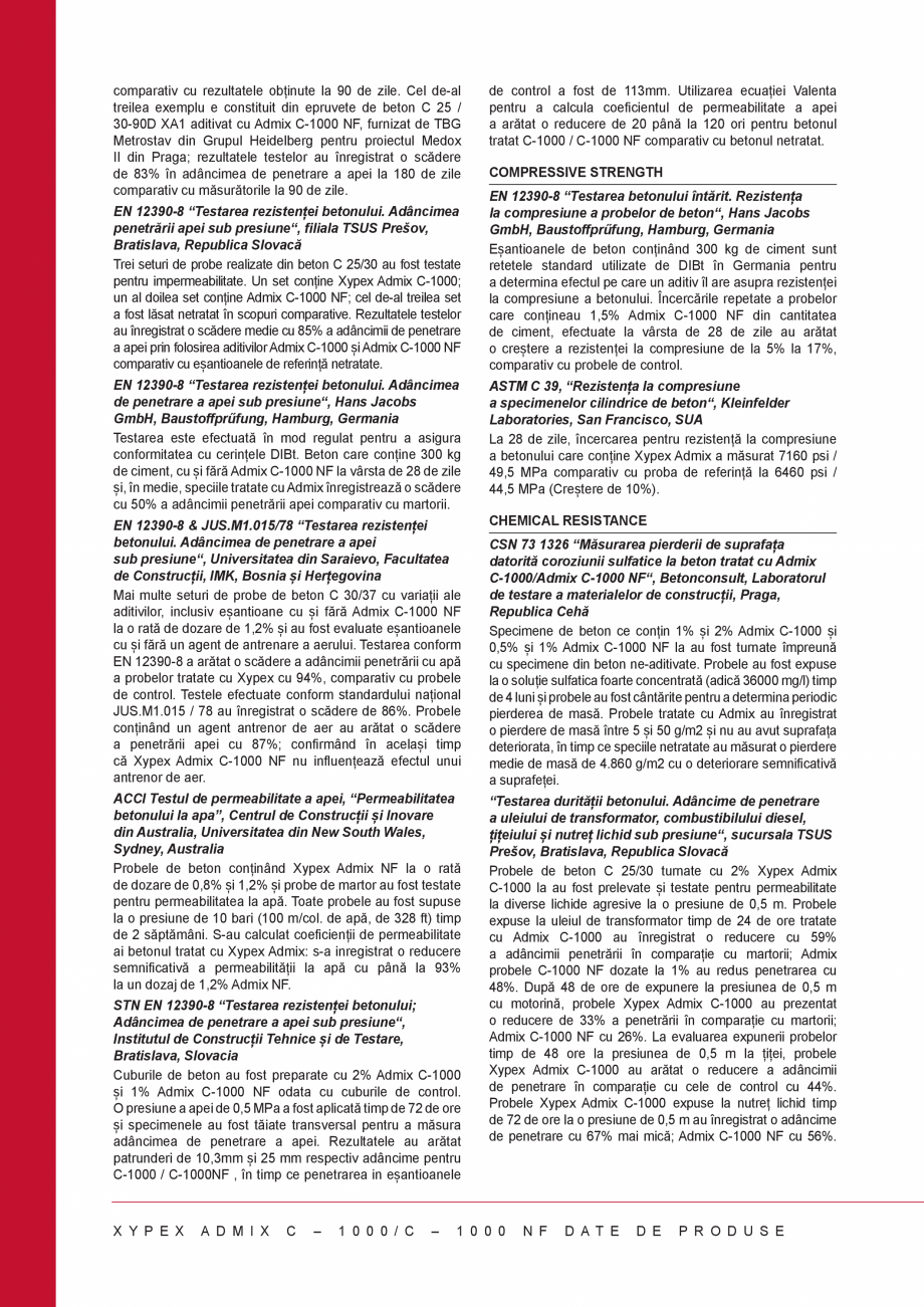 Pagina 2-Tratament chimic unic pentru impermeabilizarea, protectia si imbunatatirea calitatilor betonului...