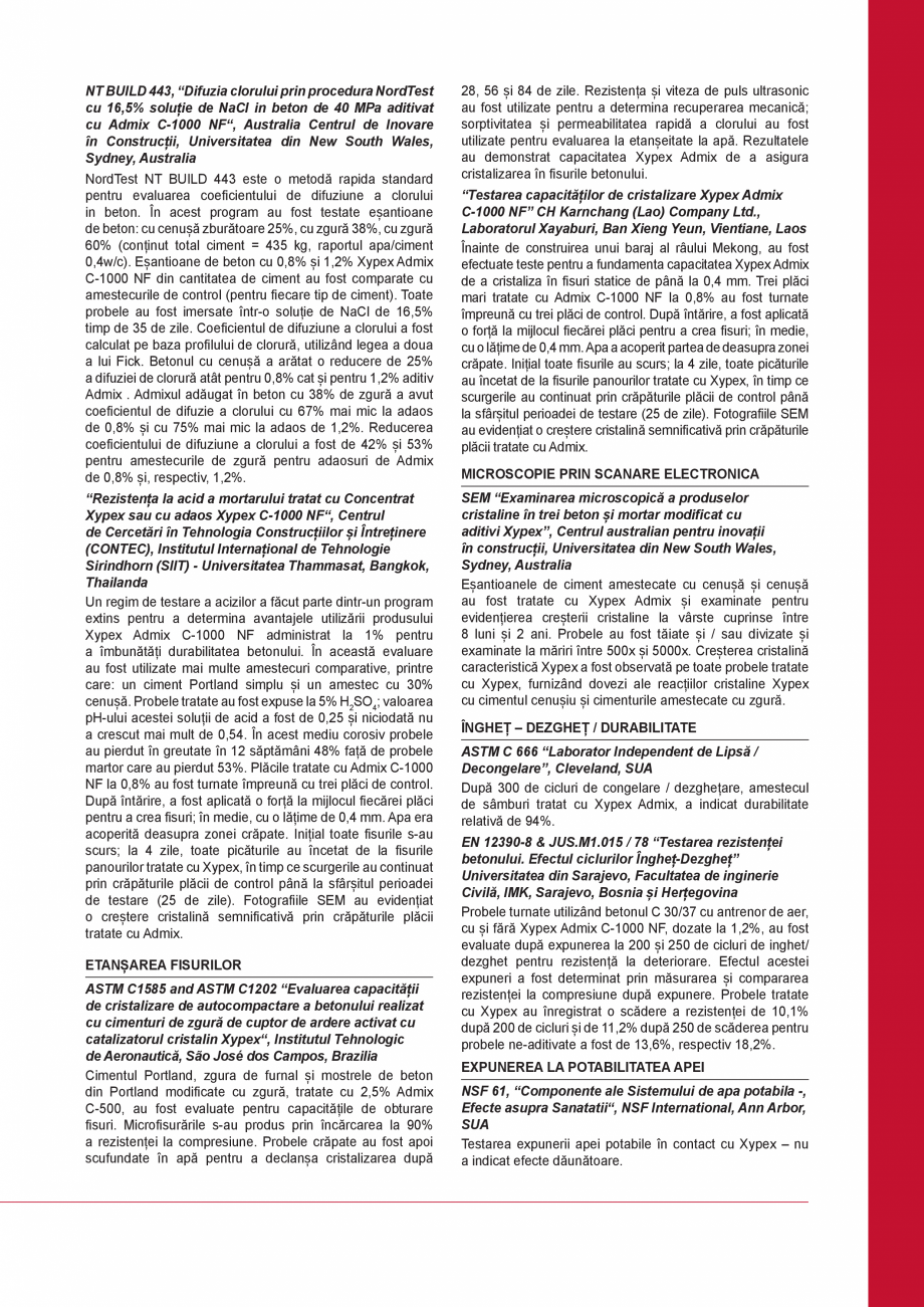 Pagina 3 - Tratament chimic unic pentru impermeabilizarea, protectia si imbunatatirea calitatilor...