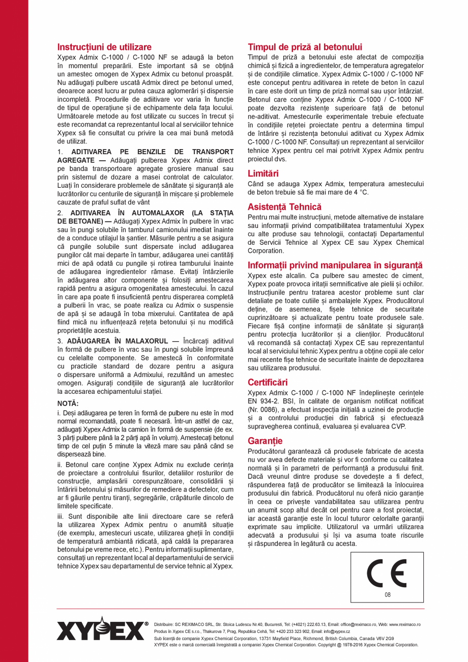 Pagina 4-Tratament chimic unic pentru impermeabilizarea, protectia si imbunatatirea calitatilor betonului...