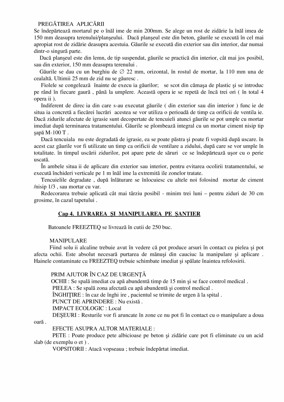 Pagina 2-FREEZTEQ DPC SYSTEM - Sistem de combatere a igrasiei  FREEZTEQ Catalog, brosura Romana ALIN .
Cap.2 ...