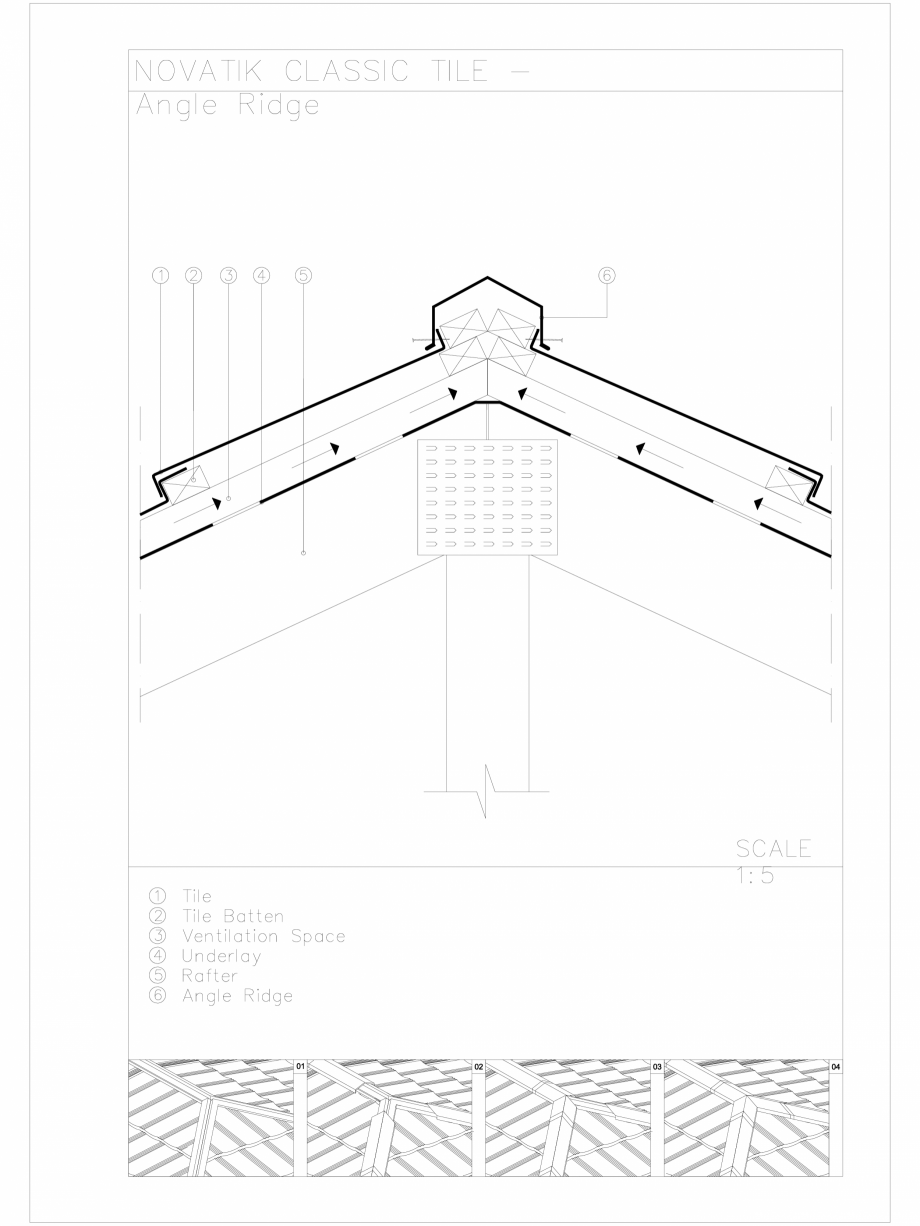 Pagina 1-CAD-DWG Novatik Classic Tile _ 04 Ridge_Angle NOVATIK | METAL Detaliu de produs 