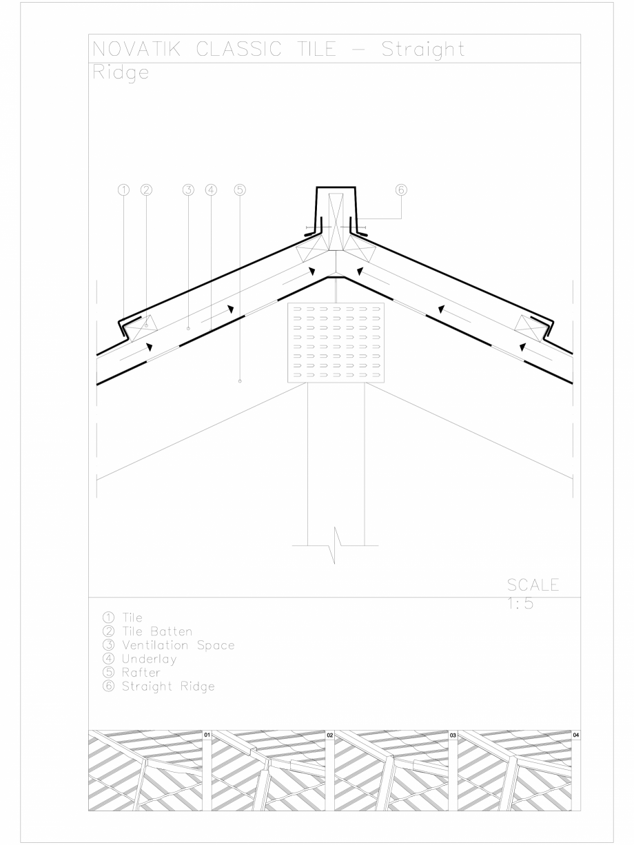 Pagina 1 - CAD-DWG Novatik Classic Tile _ 04 Ridge_Straight NOVATIK | METAL Detaliu de produs 