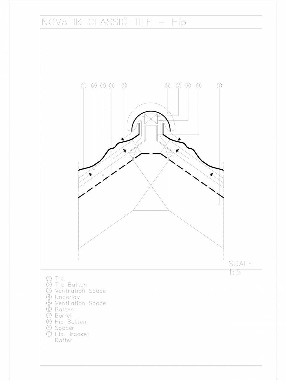 Pagina 1-CAD-DWG Novatik Classic Tile _ 06 Hip NOVATIK | METAL Detaliu de produs 