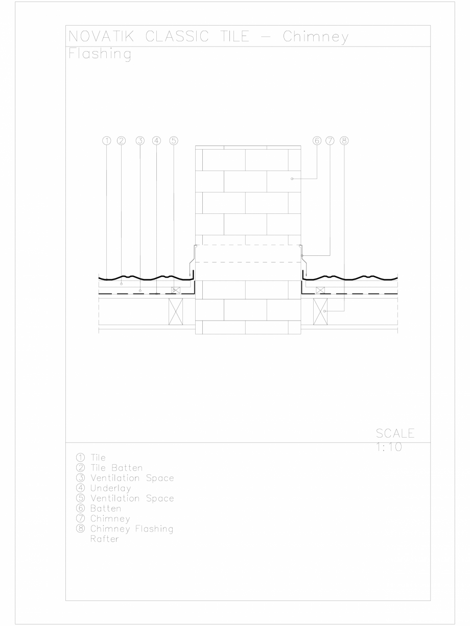 Pagina 1-CAD-DWG Novatik Classic Tile _ 07 Chimney Flashing 1 NOVATIK | METAL Detaliu de produs 