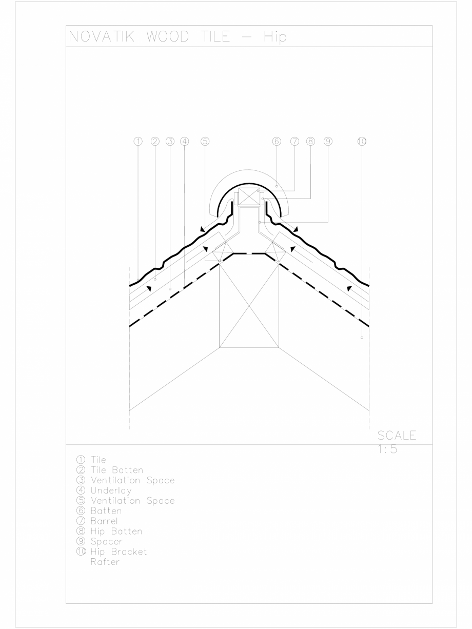 Pagina 1 - CAD-DWG Novatik Wood Tile _ 06 Hip NOVATIK | METAL Detaliu de produs 