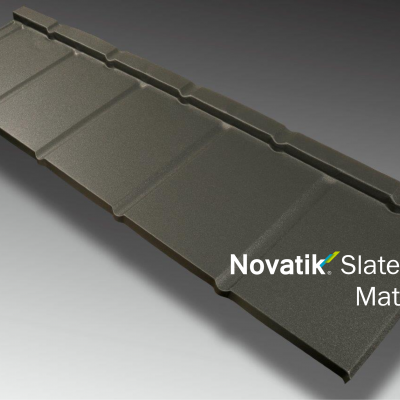 NOVATIK | METAL Novatik Slate - Grey MAT - Ţiglă metalică cu aspect de ardezie sau