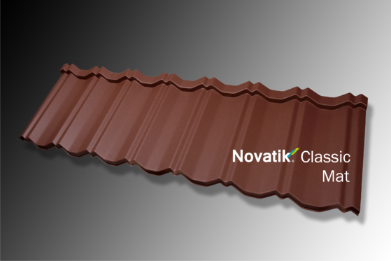 NOVATIK | METAL Profil Novatik Classic - Brown 8017 MAT - Ţiglă metalică cu aspect de
