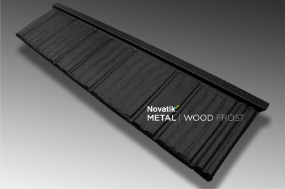 Novatik METAL WOOD Frost_Black 9005 WOOD Tigla metalica cu aspect de ardezie sau sindrila 