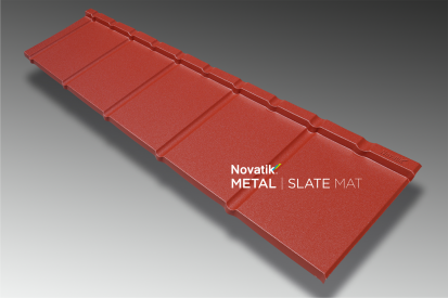 Novatik METAL SLATE MAT_Rosu 3009 SLATE Tigla metalica cu aspect de ardezie sau sindrila 