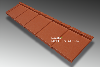 Novatik METAL SLATE MAT_Brick 8004 SLATE Tigla metalica cu aspect de ardezie sau sindrila 