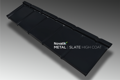 NovatikMETAL SLATE HIGH COAT_Black 9005 SLATE Tigla metalica cu aspect de ardezie sau sindrila 