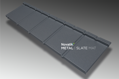 Novatik METAL SLATE MAT_Grey 7016 SLATE Tigla metalica cu aspect de ardezie sau sindrila 