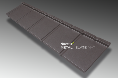 Novatik METAL SLATE MAT_Brown 8019 SLATE Tigla metalica cu aspect de ardezie sau sindrila 