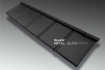 NovatikMETAL SLATE Frost_Black 9005 SLATE Tigla metalica cu aspect de ardezie sau sindrila 