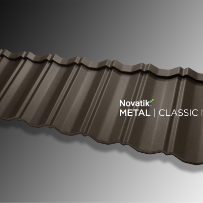 NOVATIK | METAL Novatik METAL CLASSIC MAT_Brown 8019 - Ţiglă metalică cu aspect de ardezie sau