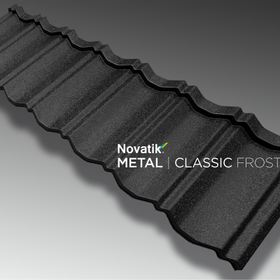 NOVATIK | METAL Novatik METAL CLASSIC Frost_Black 9005 - Ţiglă metalică cu aspect de ardezie sau