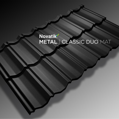 NOVATIK | METAL Novatik METAL CLASSIC DUO MAT_Black 9005 - Ţiglă metalică cu aspect de ardezie