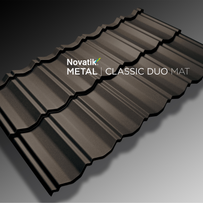 NOVATIK | METAL Novatik METAL CLASSIC DUO MAT_Brown 8019 - Ţiglă metalică cu aspect de ardezie