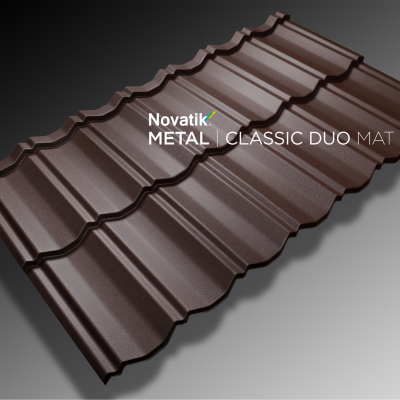 NOVATIK | METAL Novatik METAL CLASSIC DUO MAT_Brown 8017 - Ţiglă metalică cu aspect de ardezie