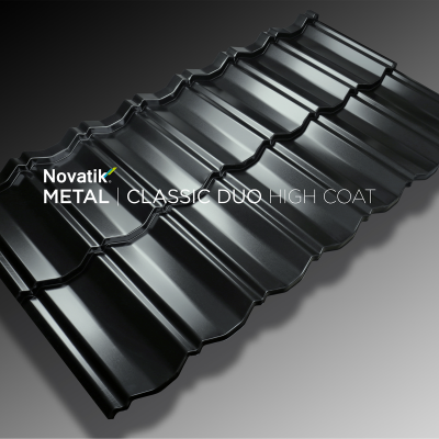 NOVATIK | METAL Novatik METAL CLASSIC DUO HIGH COAT_Black 9005 - Ţiglă metalică cu aspect de