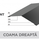 Coama dreapta - Tablă prefălțuită pentru acoperișuri fălțuite NOVATIK | METAL