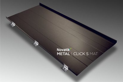 Novatik METAL CLICK S MAT_Brown 8019 Click, Click S, Click Silent Tabla prefaltuita pentru acoperisuri faltuite