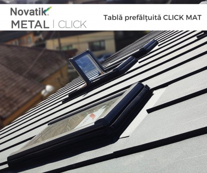 Acoperis Novatik METAL CLICK Click, Click S, Click Silent Tabla prefaltuita pentru acoperisuri faltuite